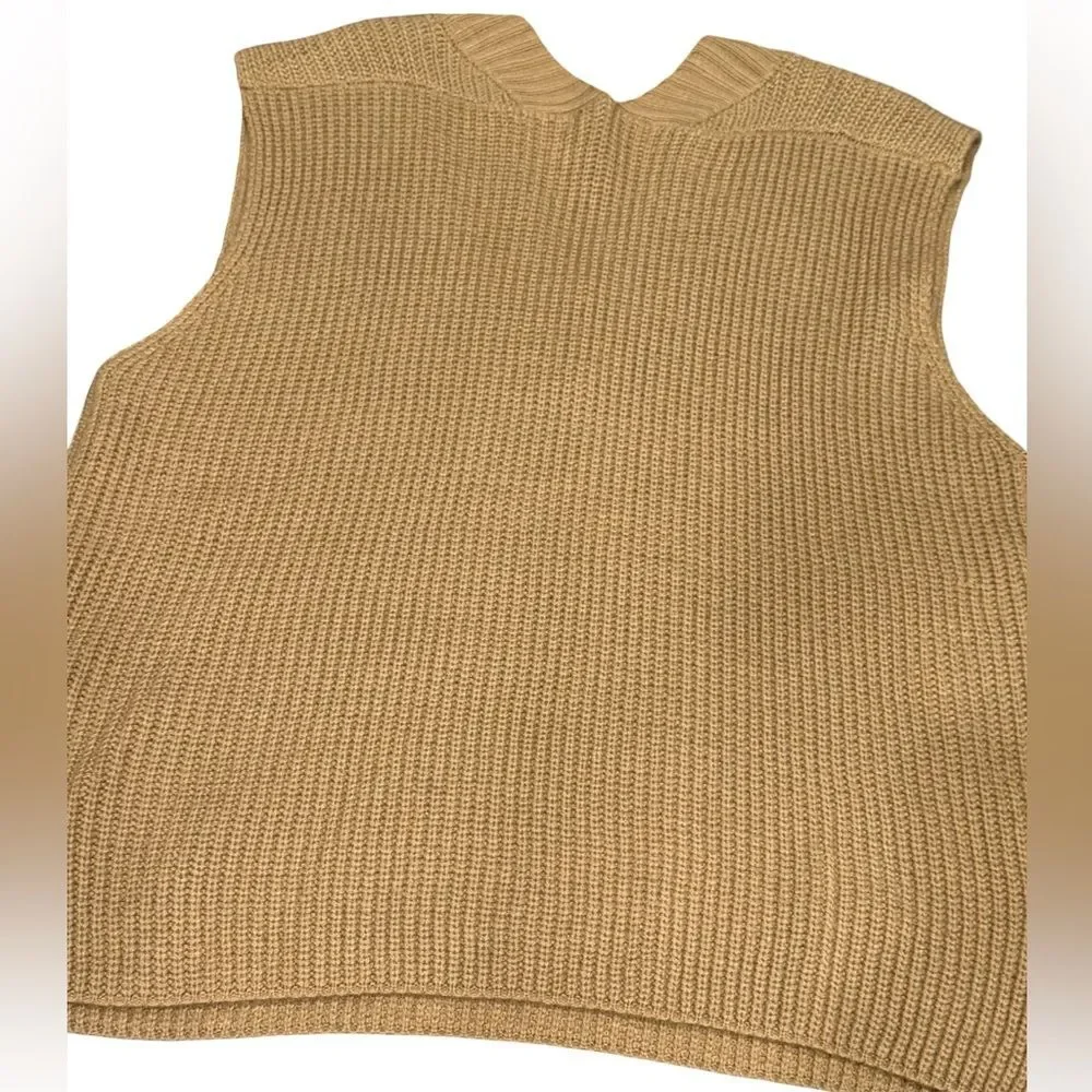 Molly Green Sleeveless Knit Sweater‎ Vest – Women’s M – Camel Tan